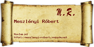 Meszlényi Róbert névjegykártya
