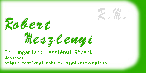 robert meszlenyi business card